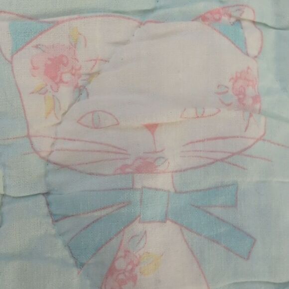 Antique pastel kitty cat & dog patchwork quilt - Picture 6 of 12